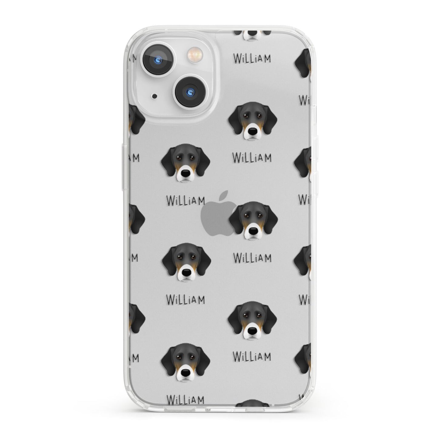 Bassador Icon with Name iPhone 13 Clear Bumper Case