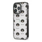 Bassador Icon with Name iPhone 13 Pro Black Impact Case Side Angle on Silver phone