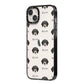 Bassador Icon with Name iPhone 14 Plus Black Impact Case Side Angle on Silver phone