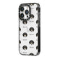 Bassador Icon with Name iPhone 14 Pro Black Impact Case Side Angle on Silver phone