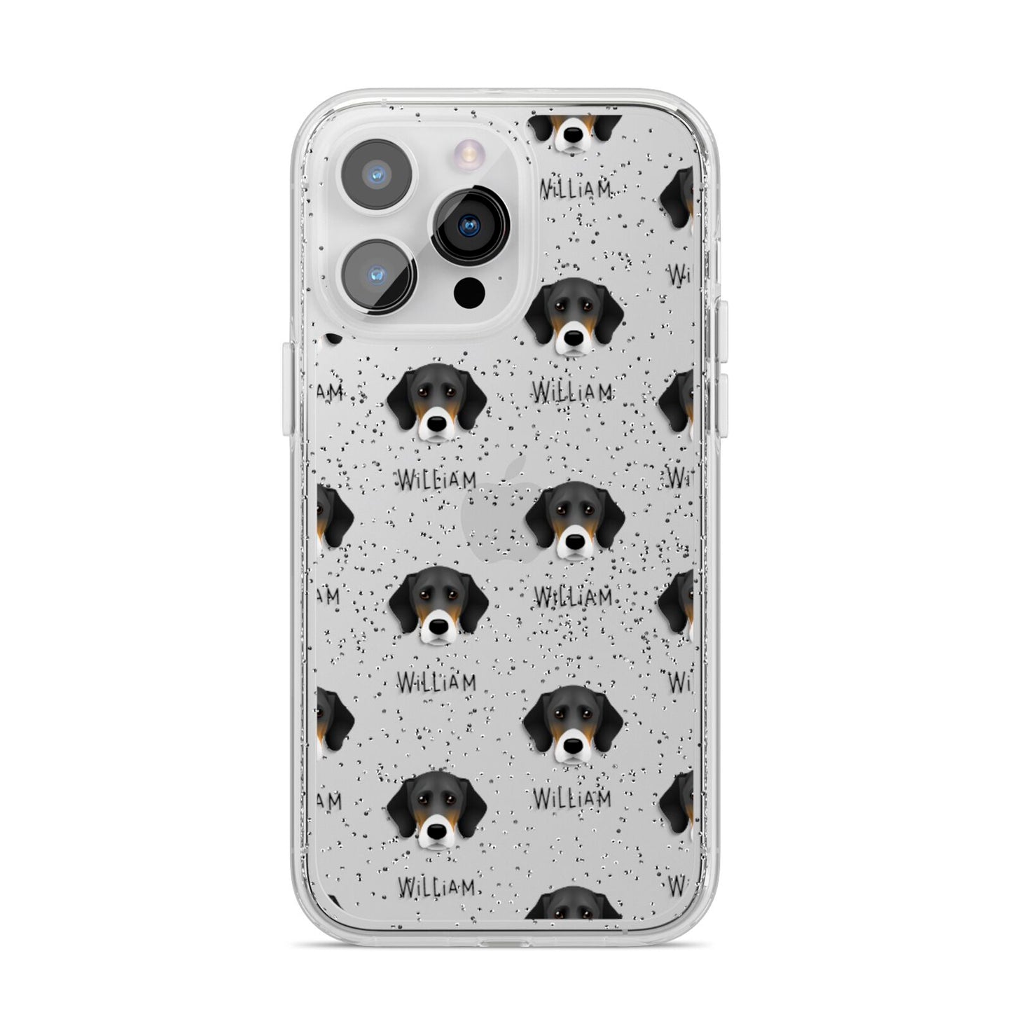 Bassador Icon with Name iPhone 14 Pro Max Glitter Tough Case Silver