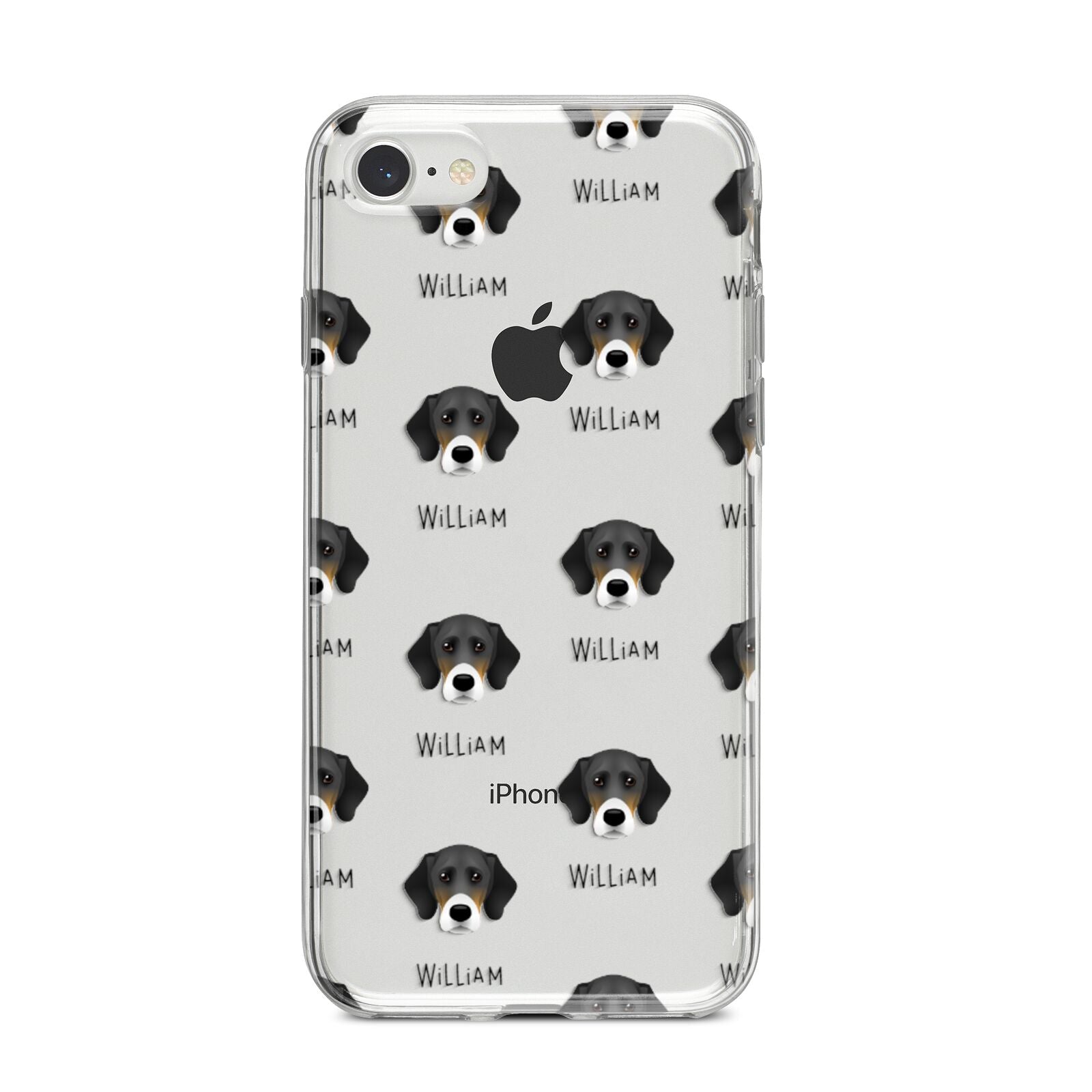 Bassador Icon with Name iPhone 8 Bumper Case on Silver iPhone