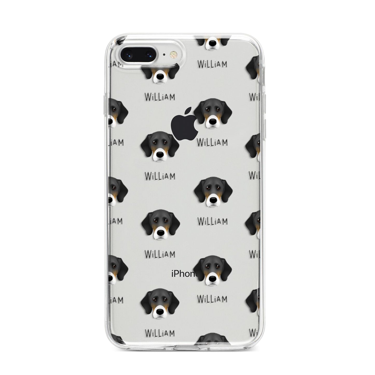 Bassador Icon with Name iPhone 8 Plus Bumper Case on Silver iPhone