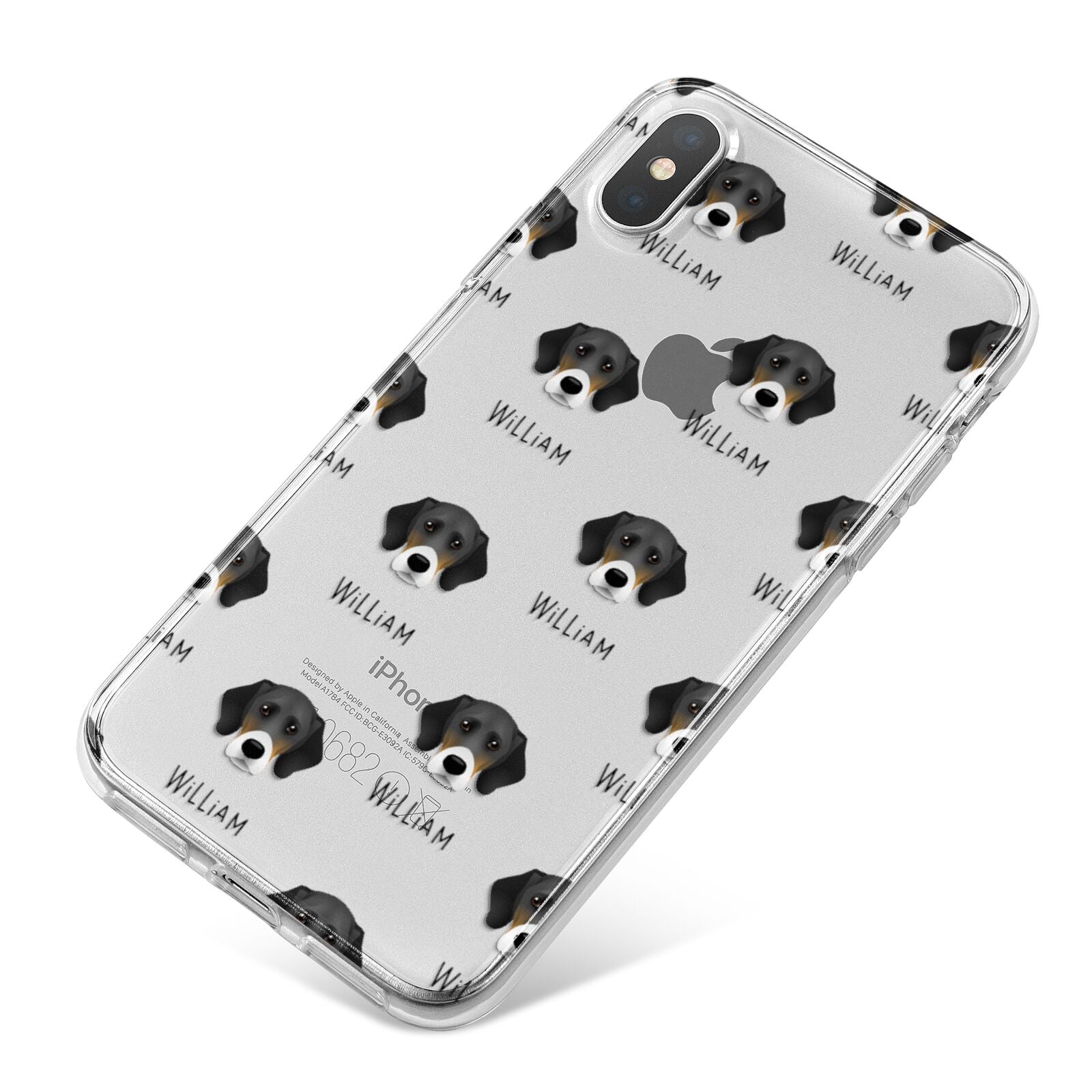 Bassador Icon with Name iPhone X Bumper Case on Silver iPhone