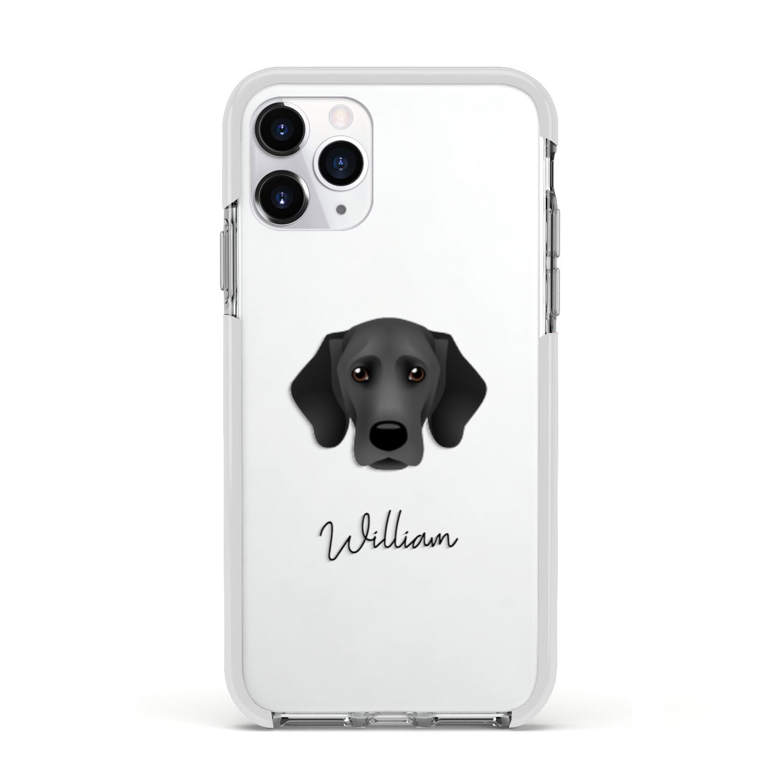 Bassador Personalised Apple iPhone 11 Pro in Silver with White Impact Case