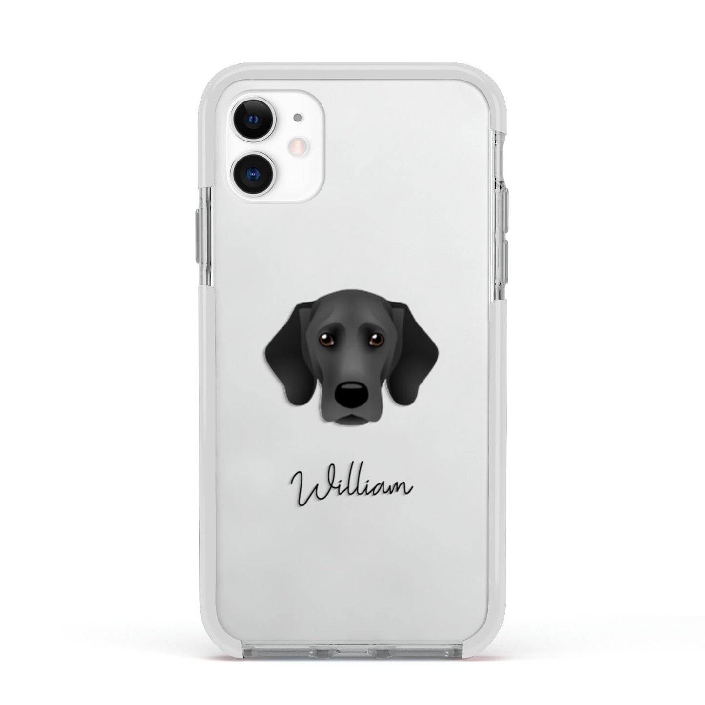 Bassador Personalised Apple iPhone 11 in White with White Impact Case