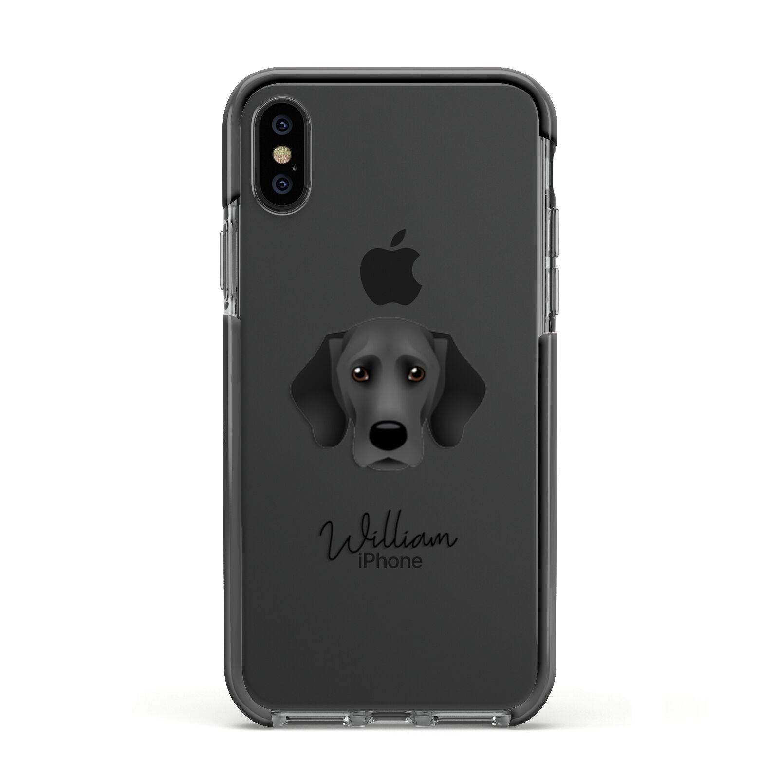 Bassador Personalised Apple iPhone Xs Impact Case Black Edge on Black Phone