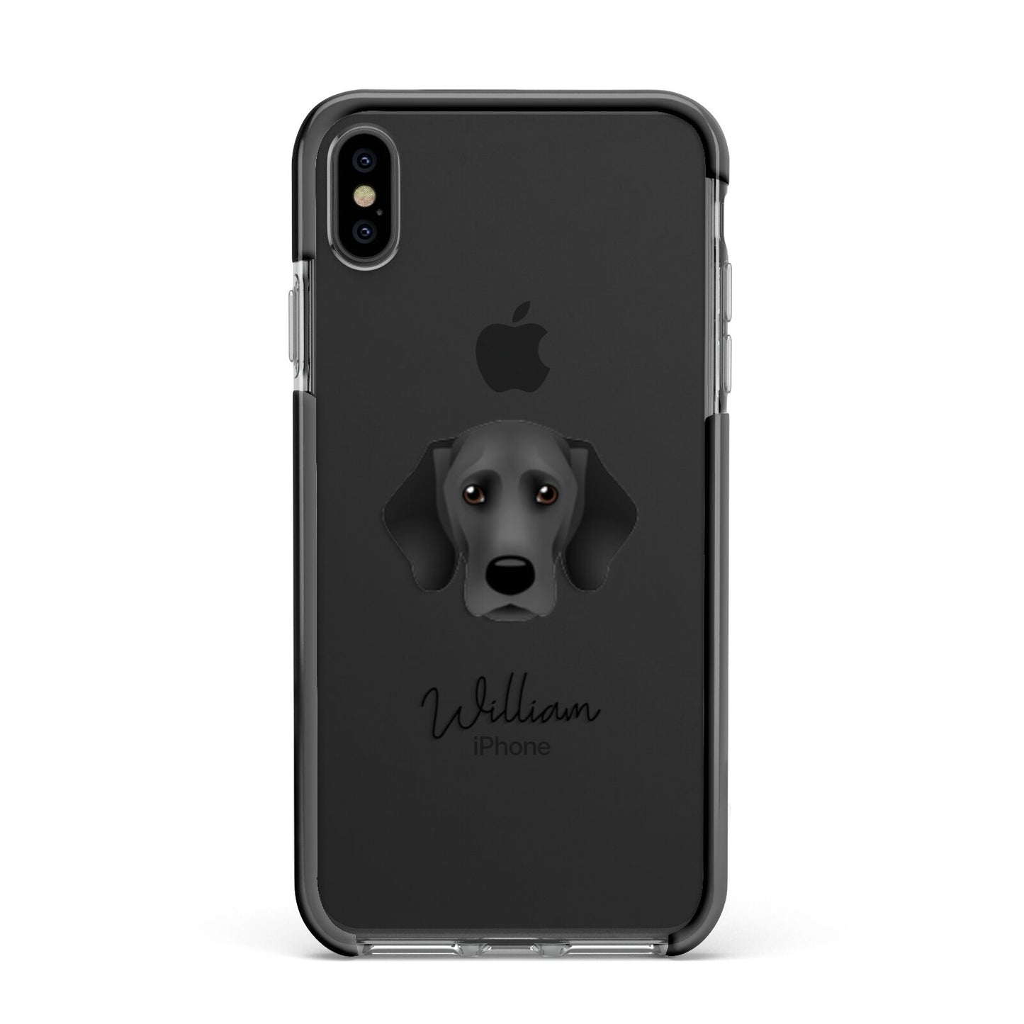 Bassador Personalised Apple iPhone Xs Max Impact Case Black Edge on Black Phone