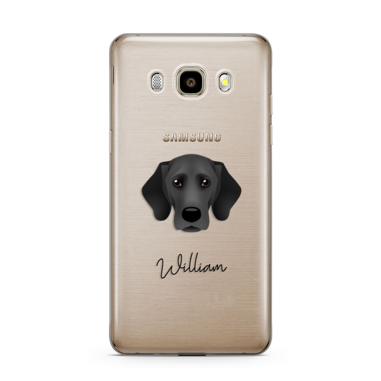 Bassador Personalised Samsung Galaxy J7 2016 Case on gold phone