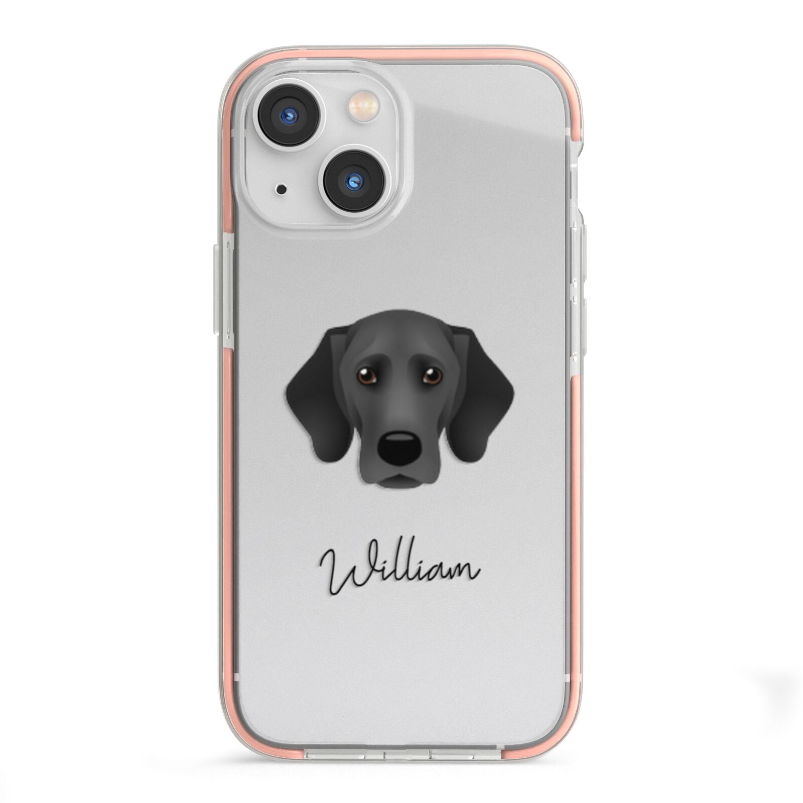 Bassador Personalised iPhone 13 Mini TPU Impact Case with Pink Edges