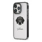 Bassador Personalised iPhone 13 Pro Black Impact Case Side Angle on Silver phone