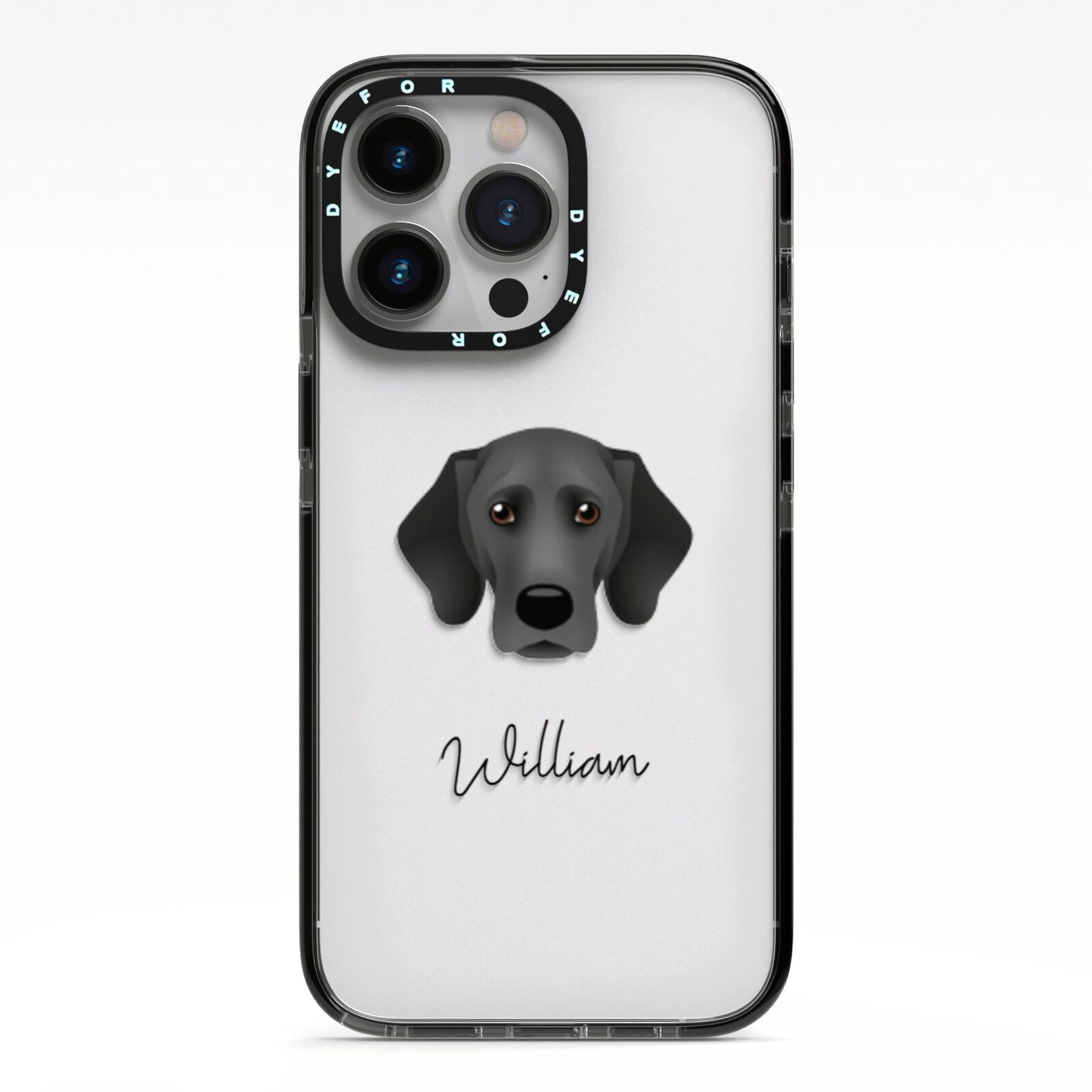 Bassador Personalised iPhone 13 Pro Black Impact Case on Silver phone