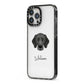 Bassador Personalised iPhone 13 Pro Max Black Impact Case Side Angle on Silver phone
