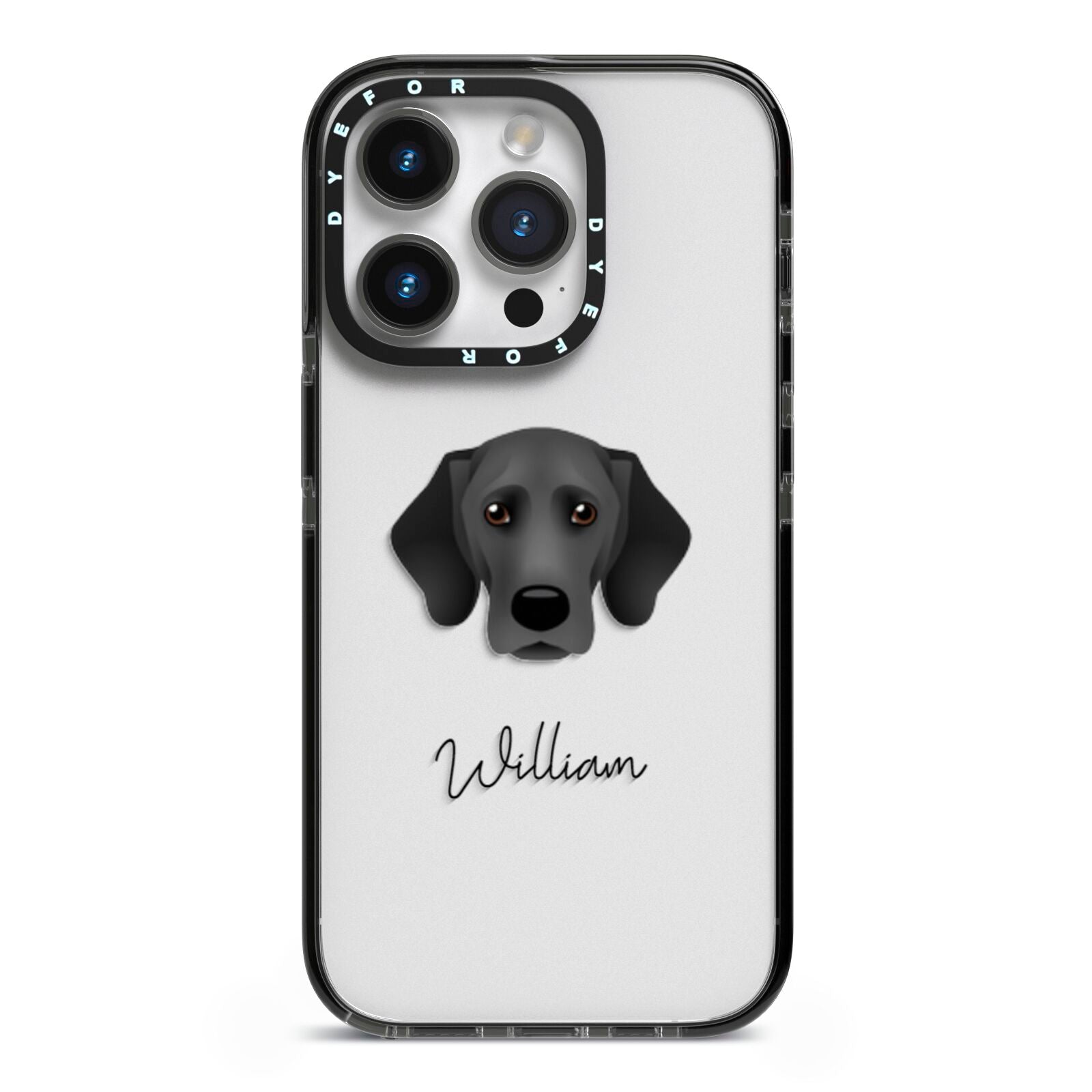 Bassador Personalised iPhone 14 Pro Black Impact Case on Silver phone