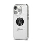 Bassador Personalised iPhone 14 Pro Clear Tough Case Silver Angled Image