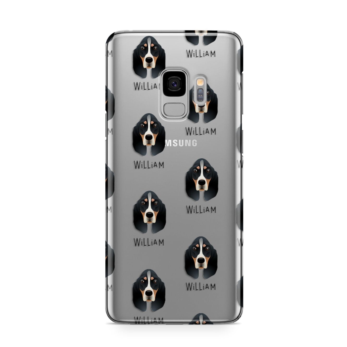 Basset Bleu De Gascogne Icon with Name Samsung Galaxy S9 Case