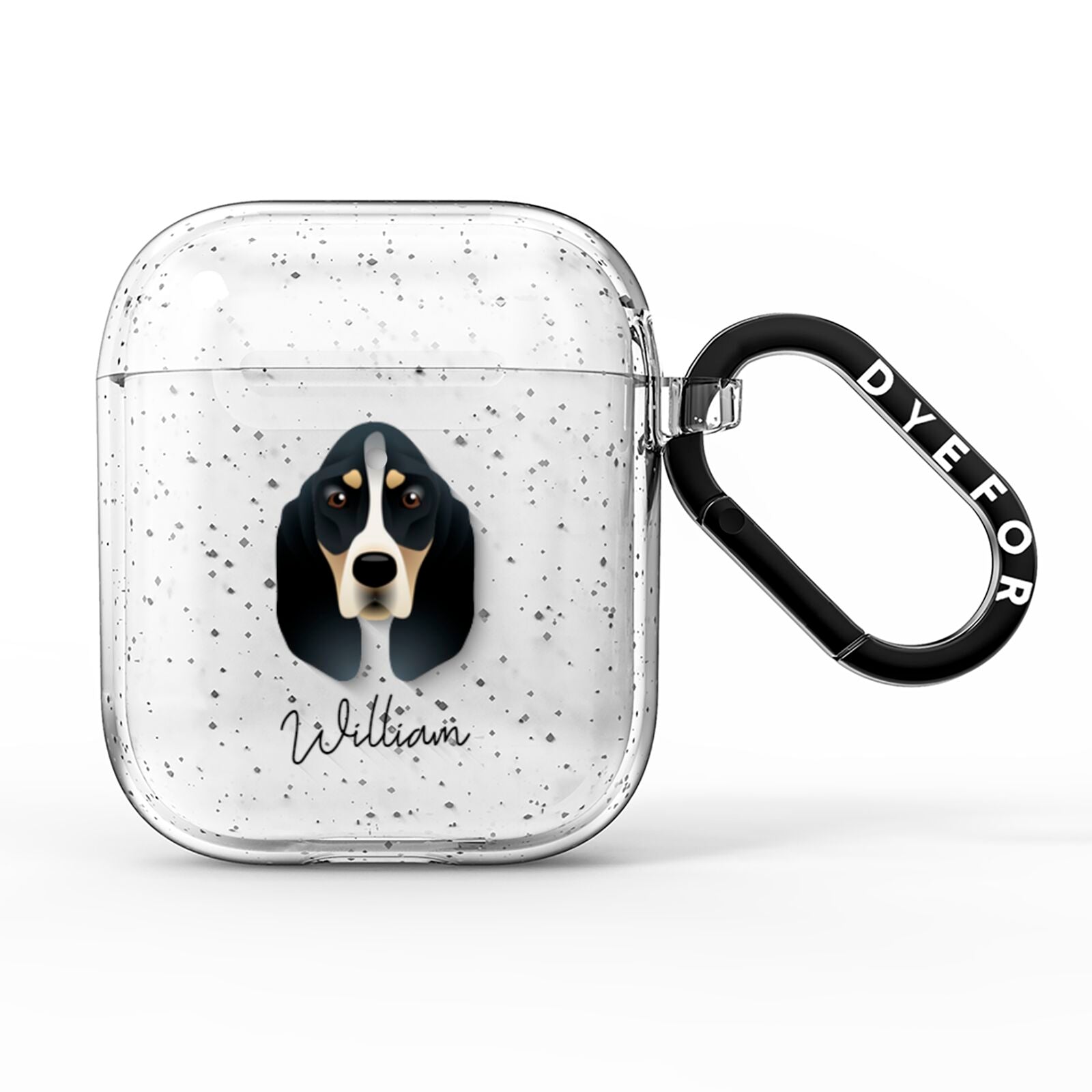 Basset Bleu De Gascogne Personalised AirPods Glitter Case