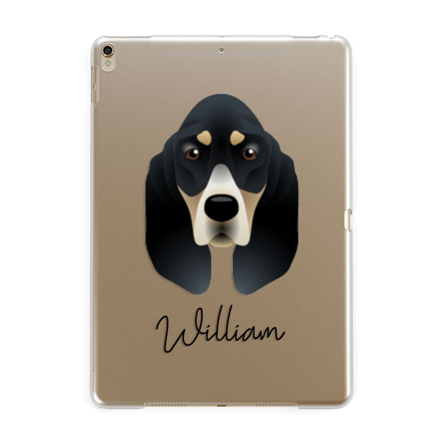 Basset Bleu De Gascogne Personalised Apple iPad Gold Case