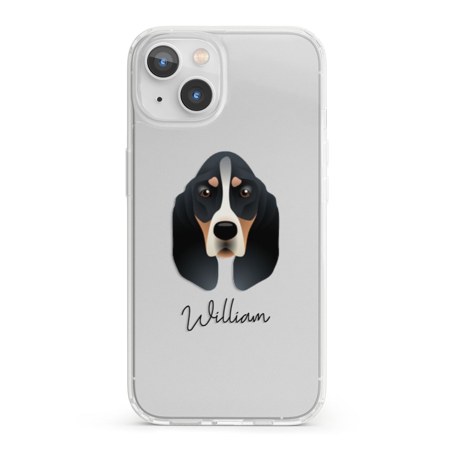 Basset Bleu De Gascogne Personalised iPhone 13 Clear Bumper Case