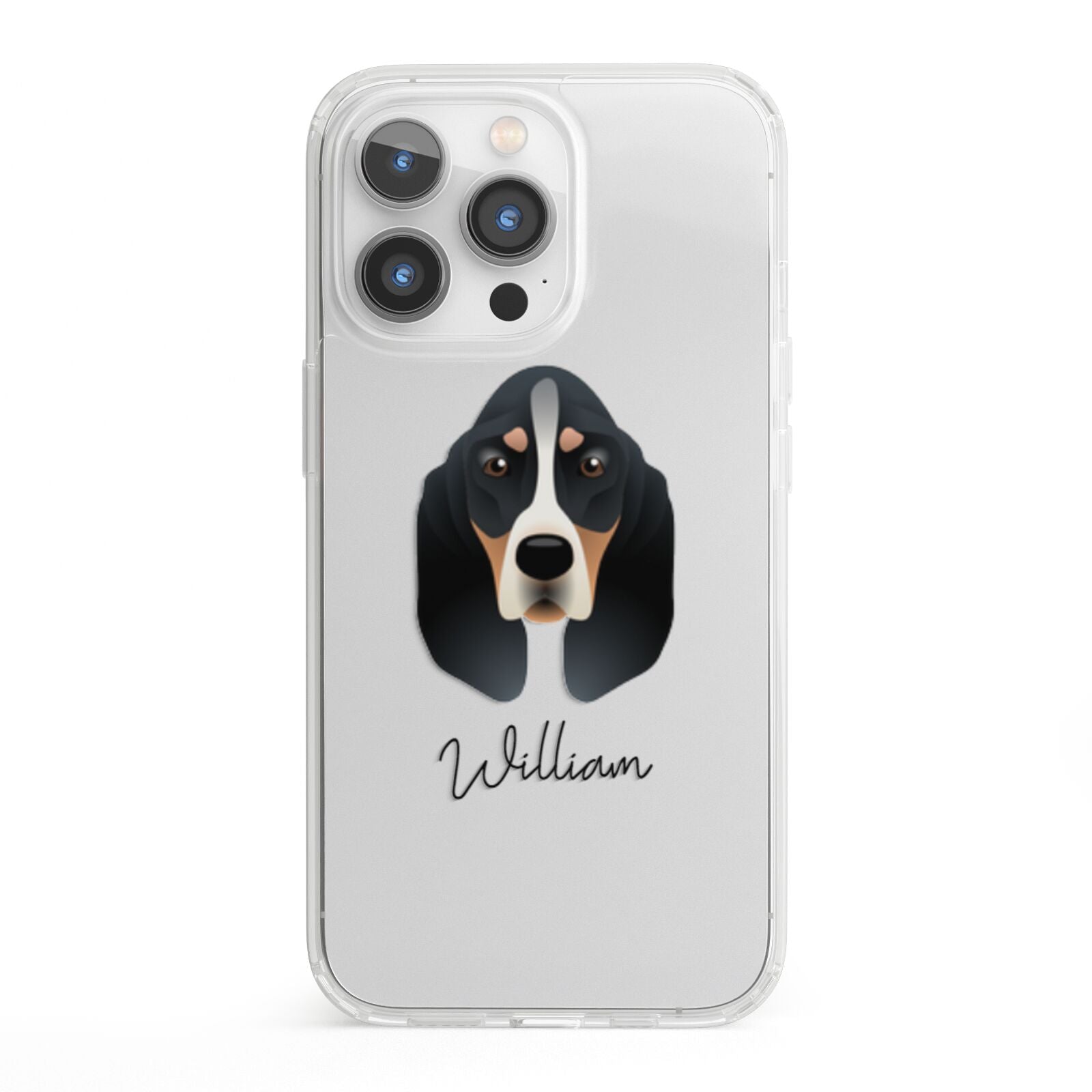 Basset Bleu De Gascogne Personalised iPhone 13 Pro Clear Bumper Case