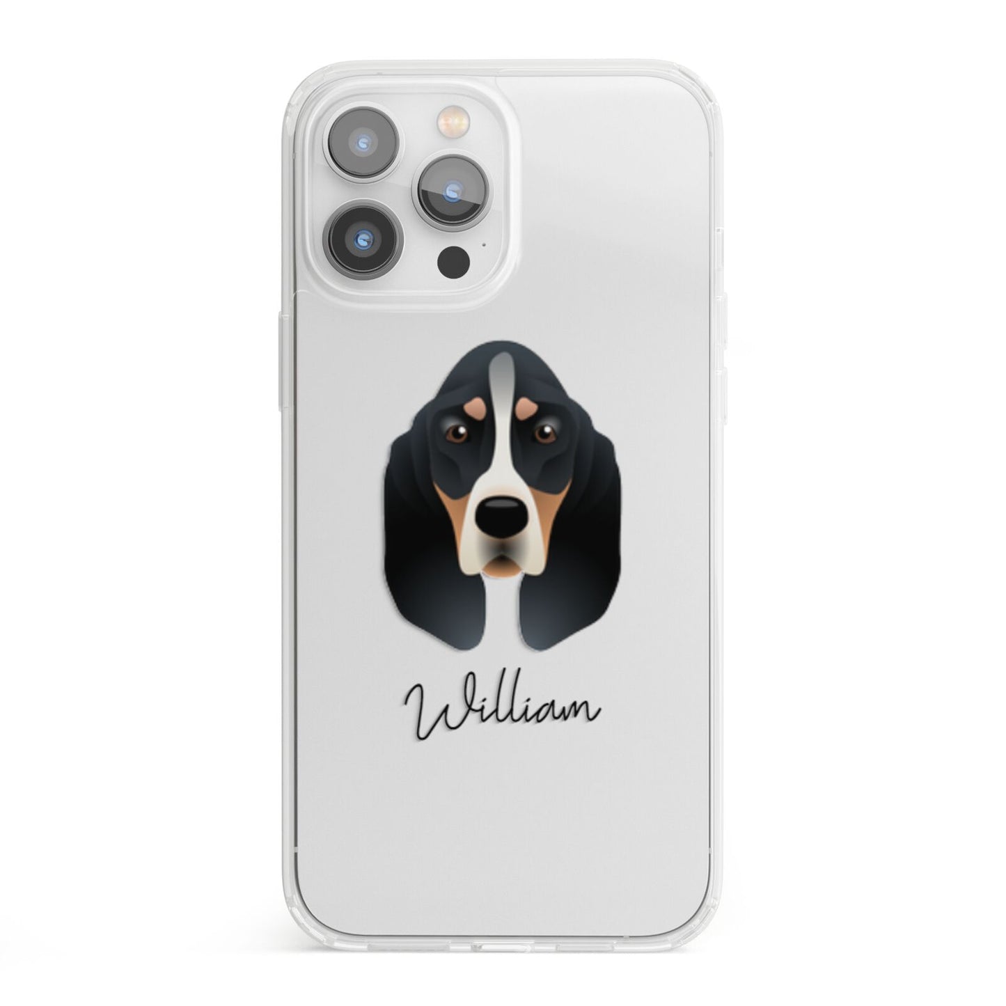 Basset Bleu De Gascogne Personalised iPhone 13 Pro Max Clear Bumper Case