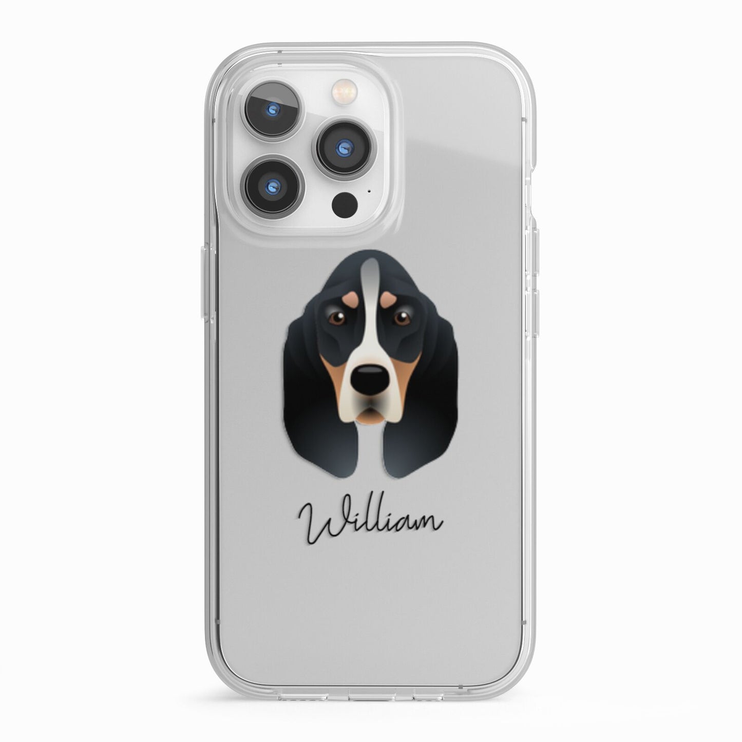 Basset Bleu De Gascogne Personalised iPhone 13 Pro TPU Impact Case with White Edges