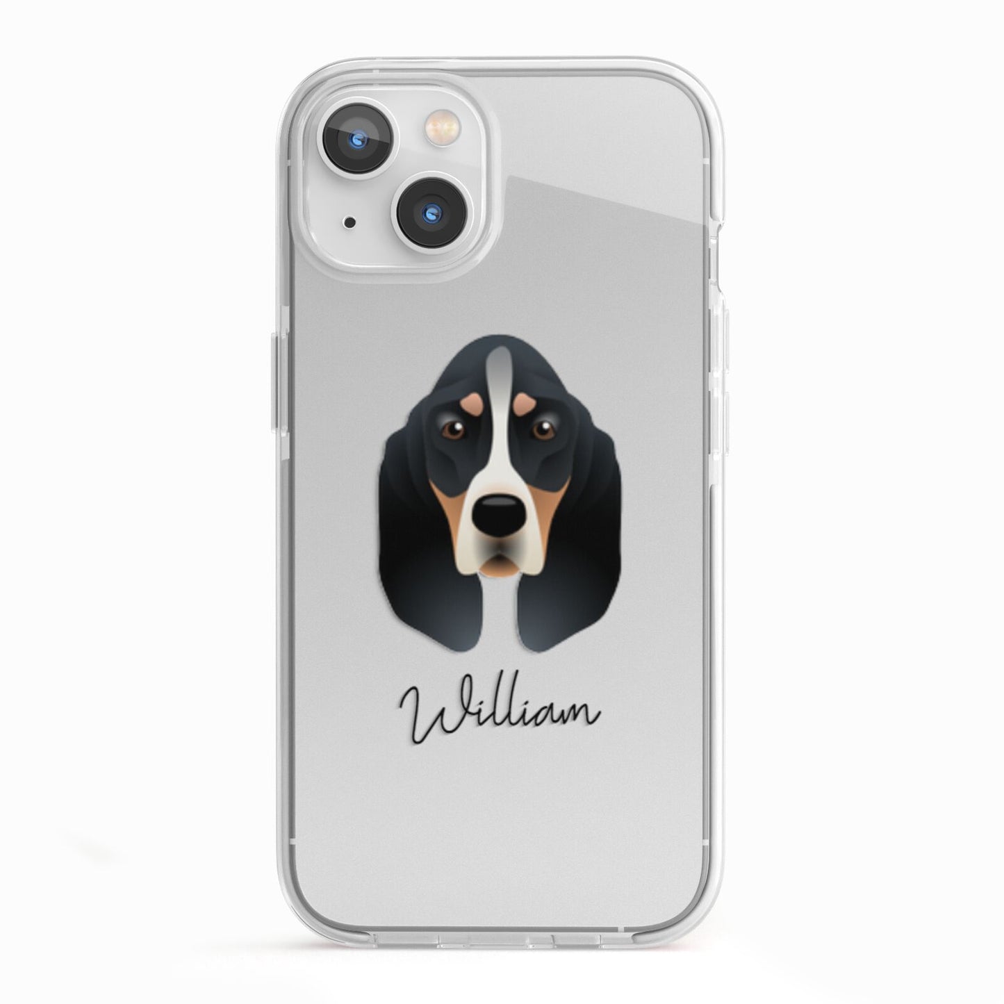 Basset Bleu De Gascogne Personalised iPhone 13 TPU Impact Case with White Edges