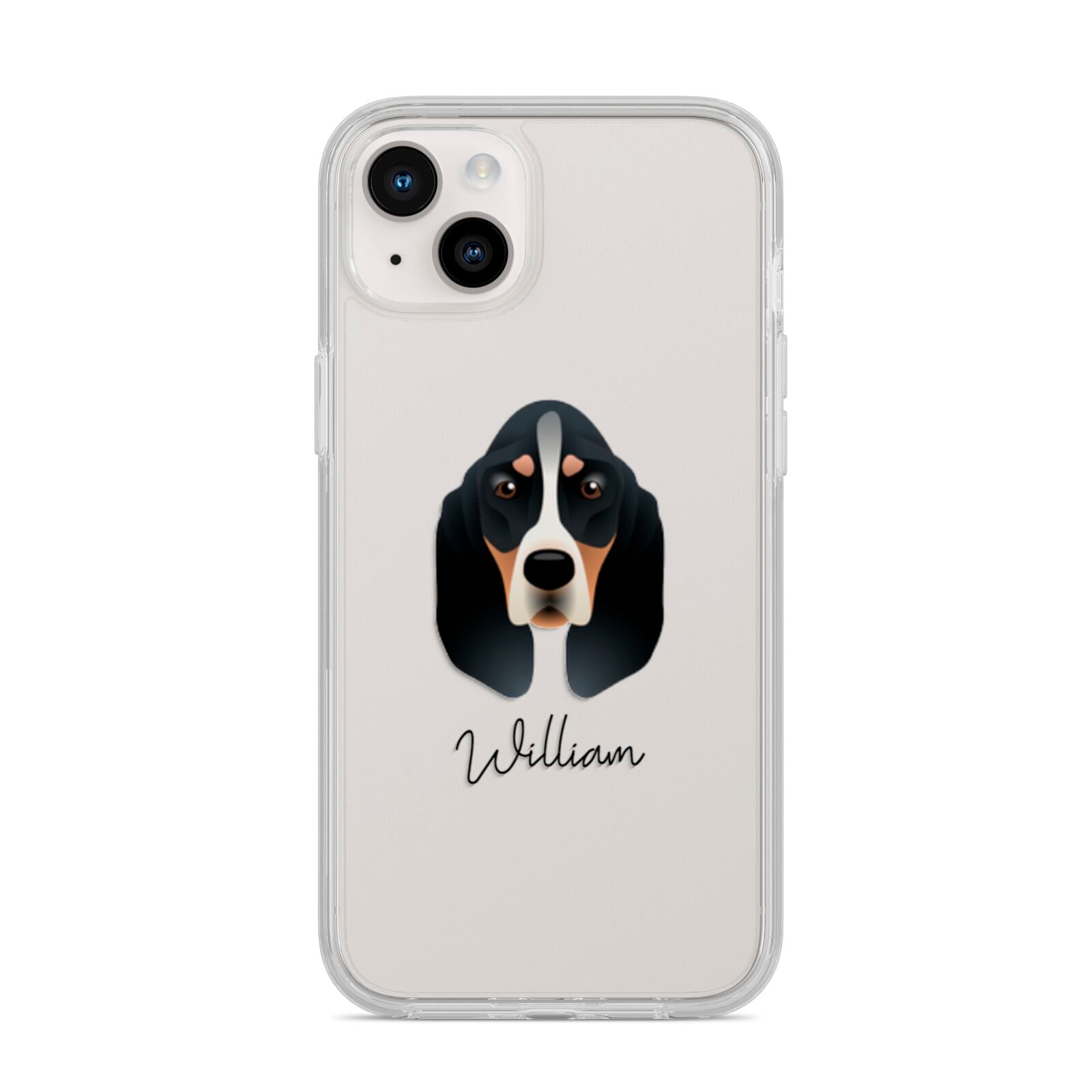 Basset Bleu De Gascogne Personalised iPhone 14 Plus Clear Tough Case Starlight