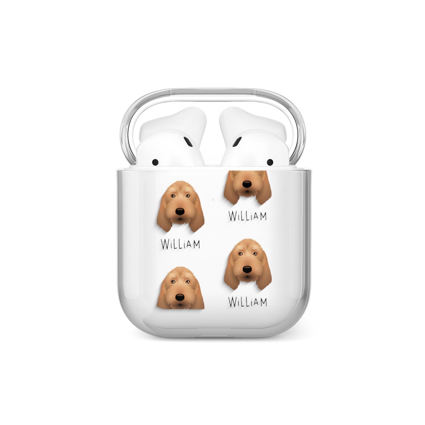 Basset Fauve De Bretagne Icon with Name AirPods Case