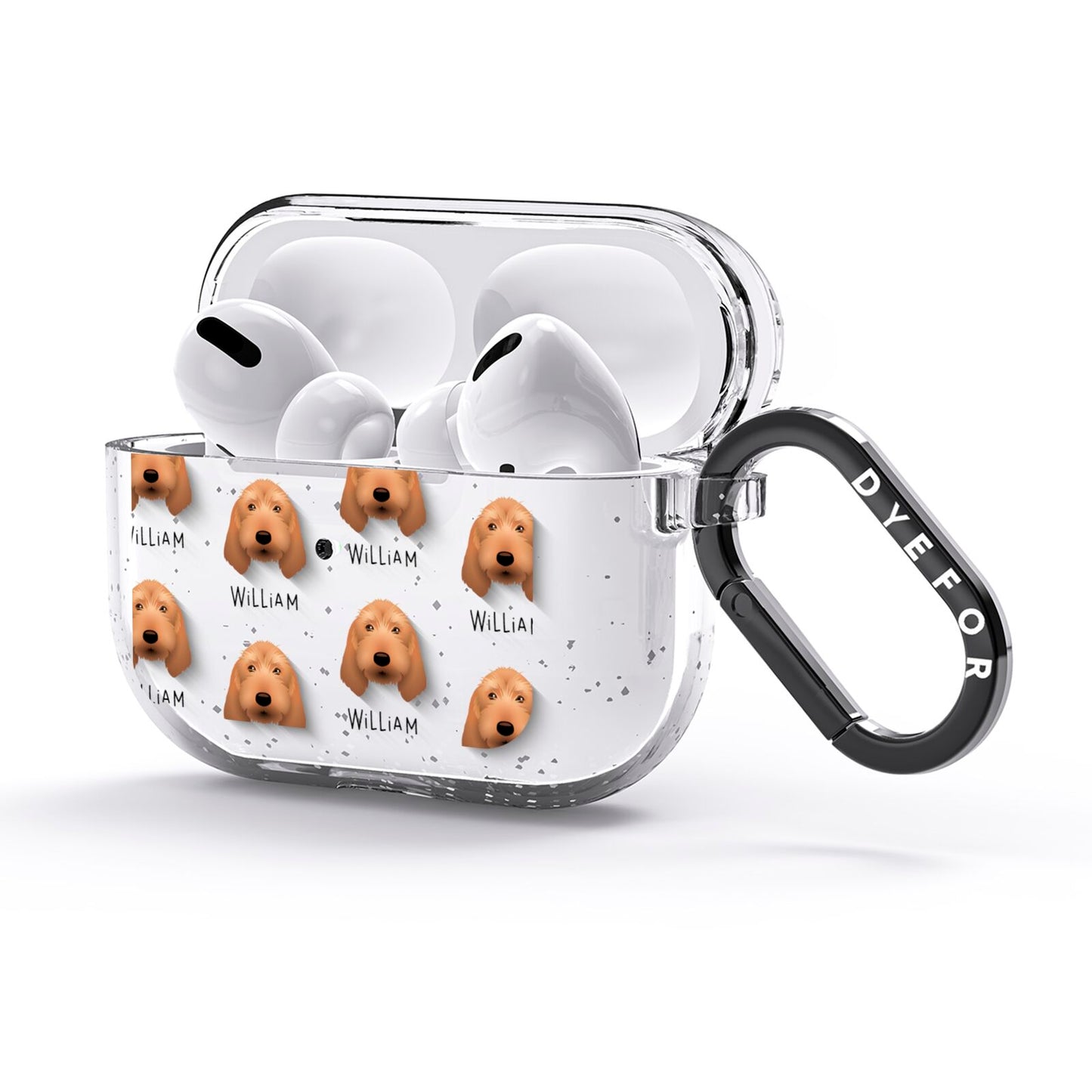 Basset Fauve De Bretagne Icon with Name AirPods Glitter Case 3rd Gen Side Image