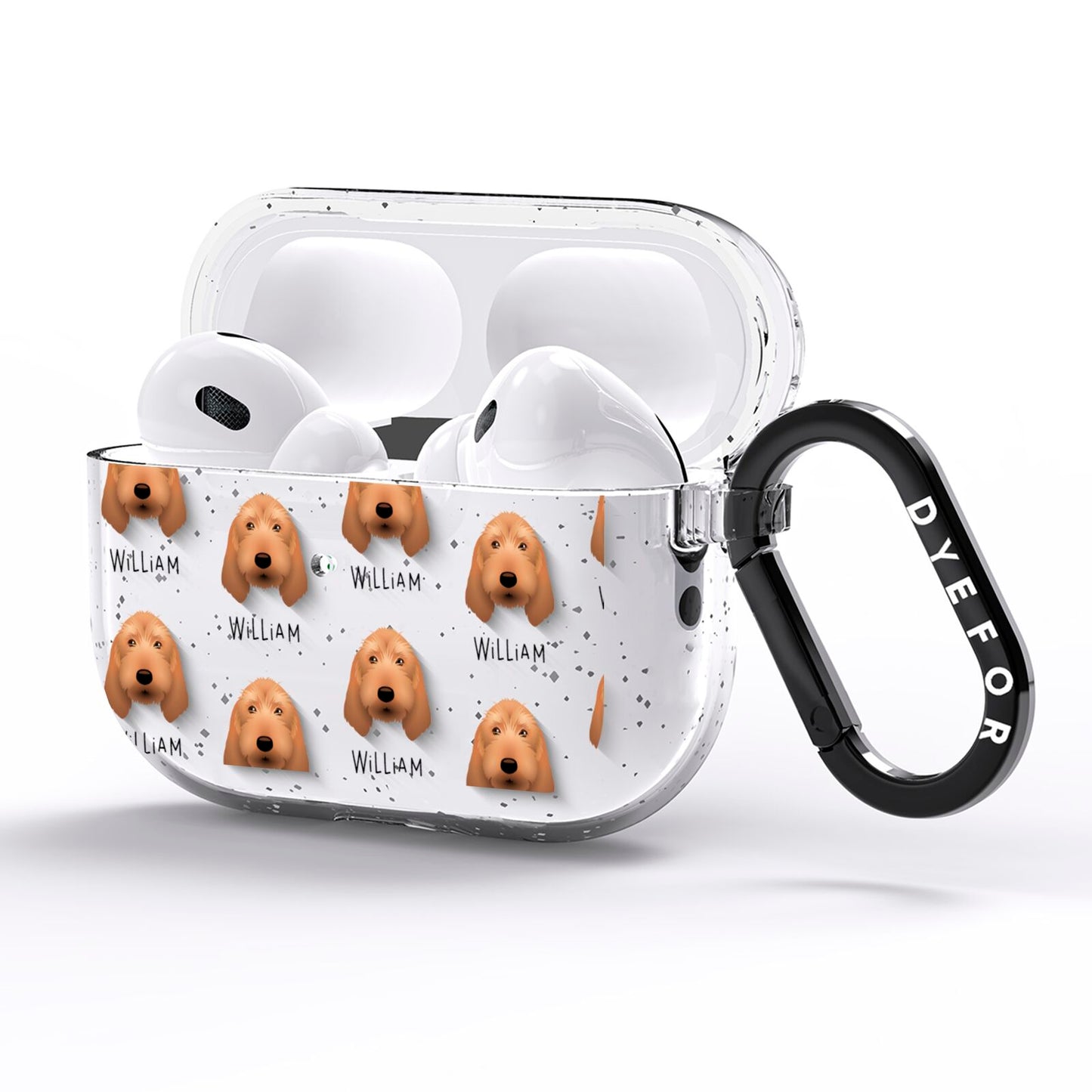 Basset Fauve De Bretagne Icon with Name AirPods Pro Glitter Case Side Image