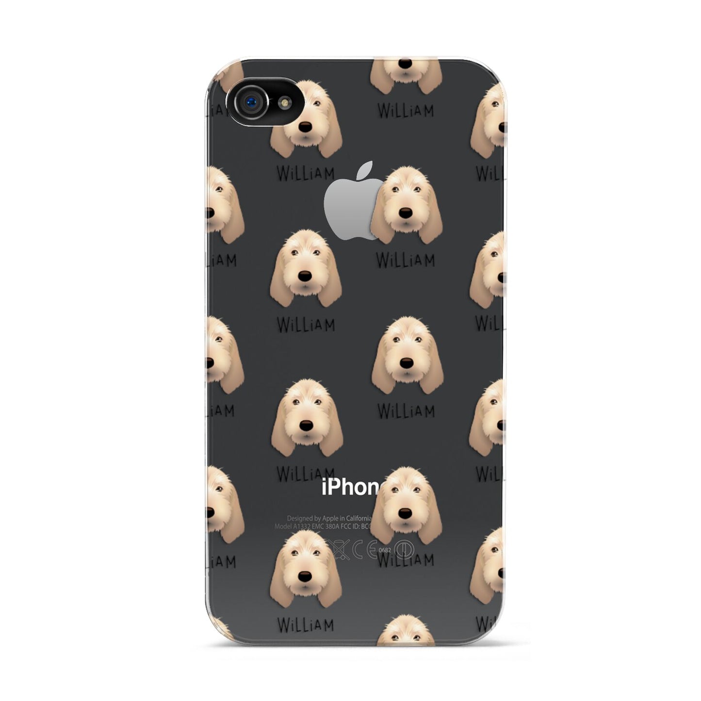 Basset Fauve De Bretagne Icon with Name Apple iPhone 4s Case