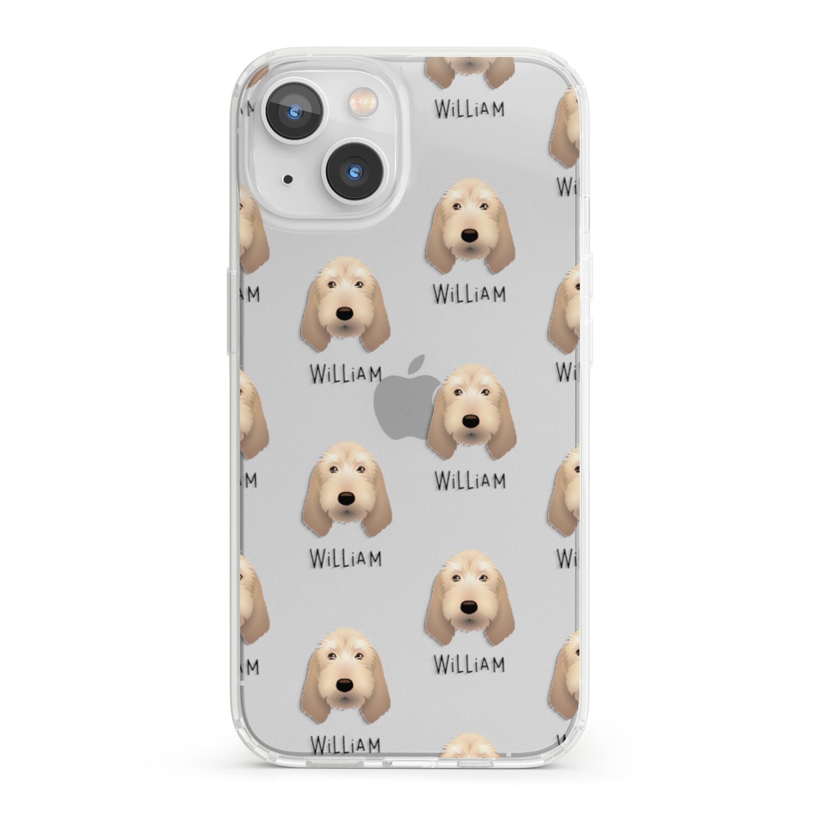 Basset Fauve De Bretagne Icon with Name iPhone 13 Clear Bumper Case