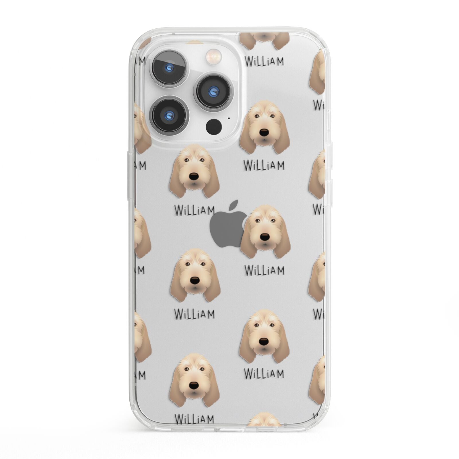 Basset Fauve De Bretagne Icon with Name iPhone 13 Pro Clear Bumper Case