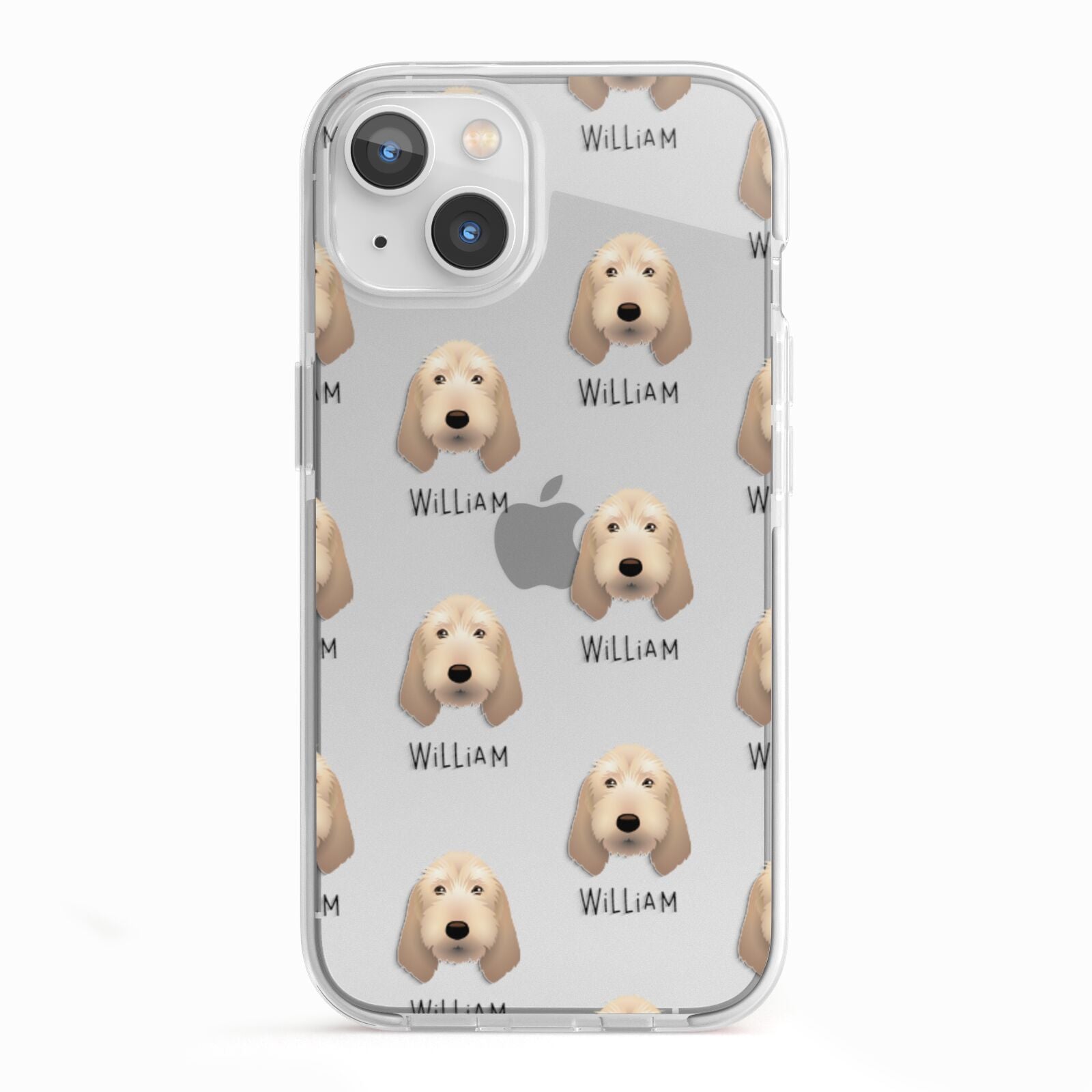 Basset Fauve De Bretagne Icon with Name iPhone 13 TPU Impact Case with White Edges