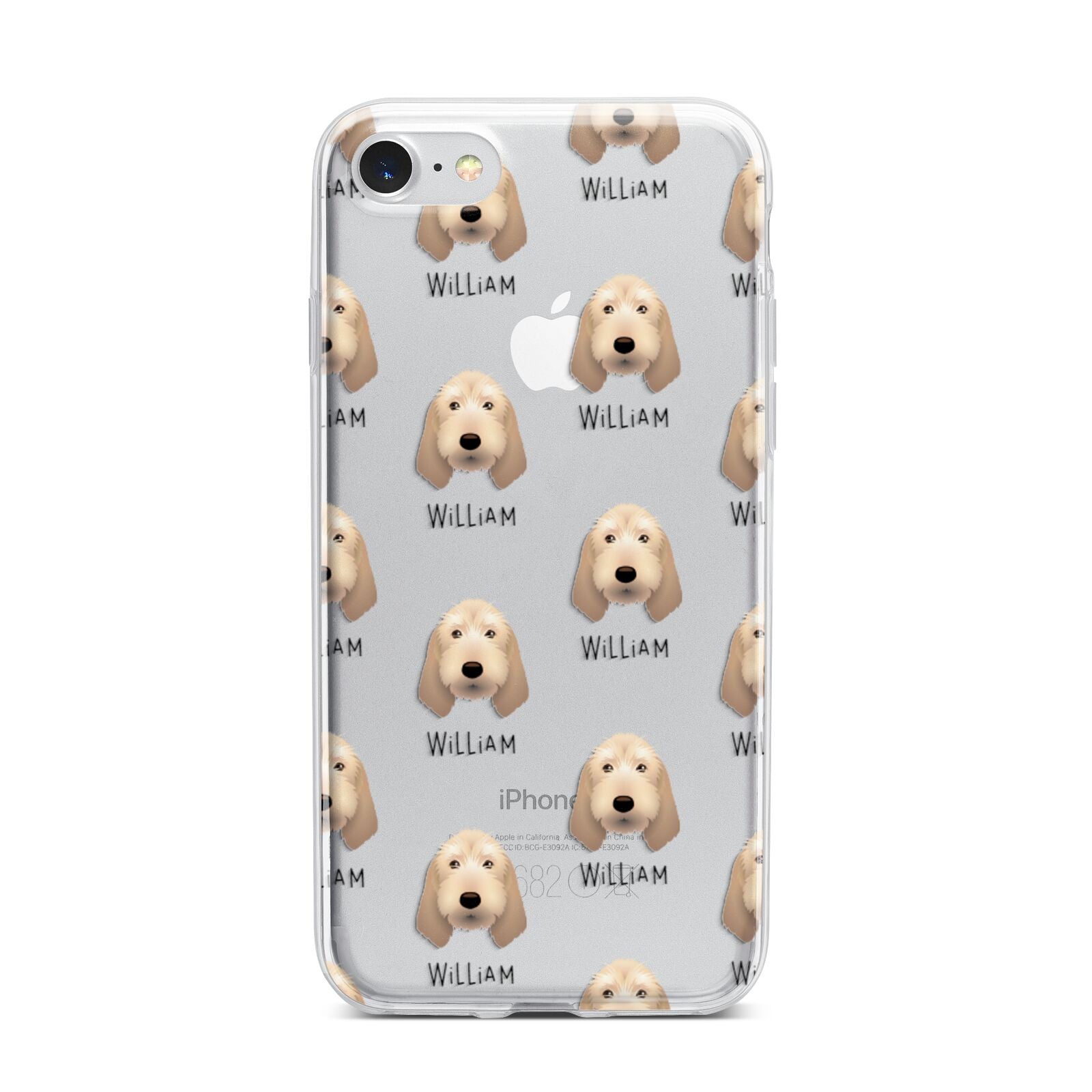 Basset Fauve De Bretagne Icon with Name iPhone 7 Bumper Case on Silver iPhone