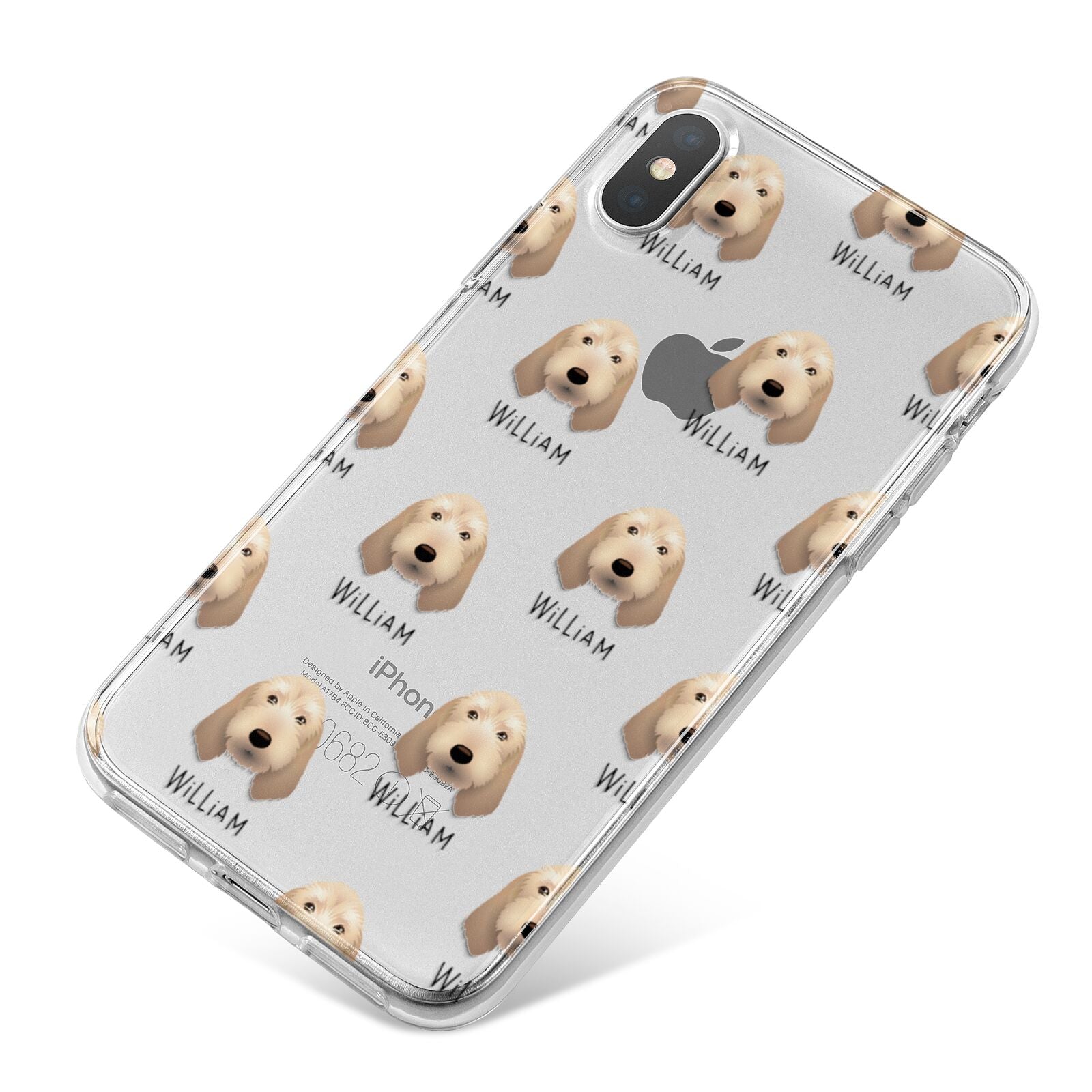 Basset Fauve De Bretagne Icon with Name iPhone X Bumper Case on Silver iPhone