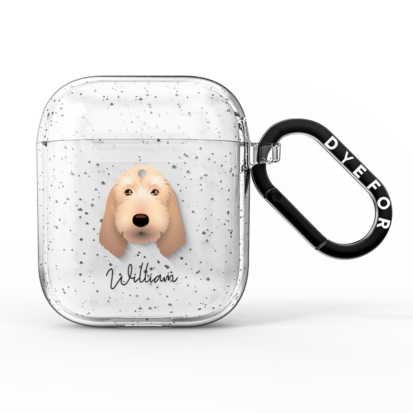 Basset Fauve De Bretagne Personalised AirPods Glitter Case