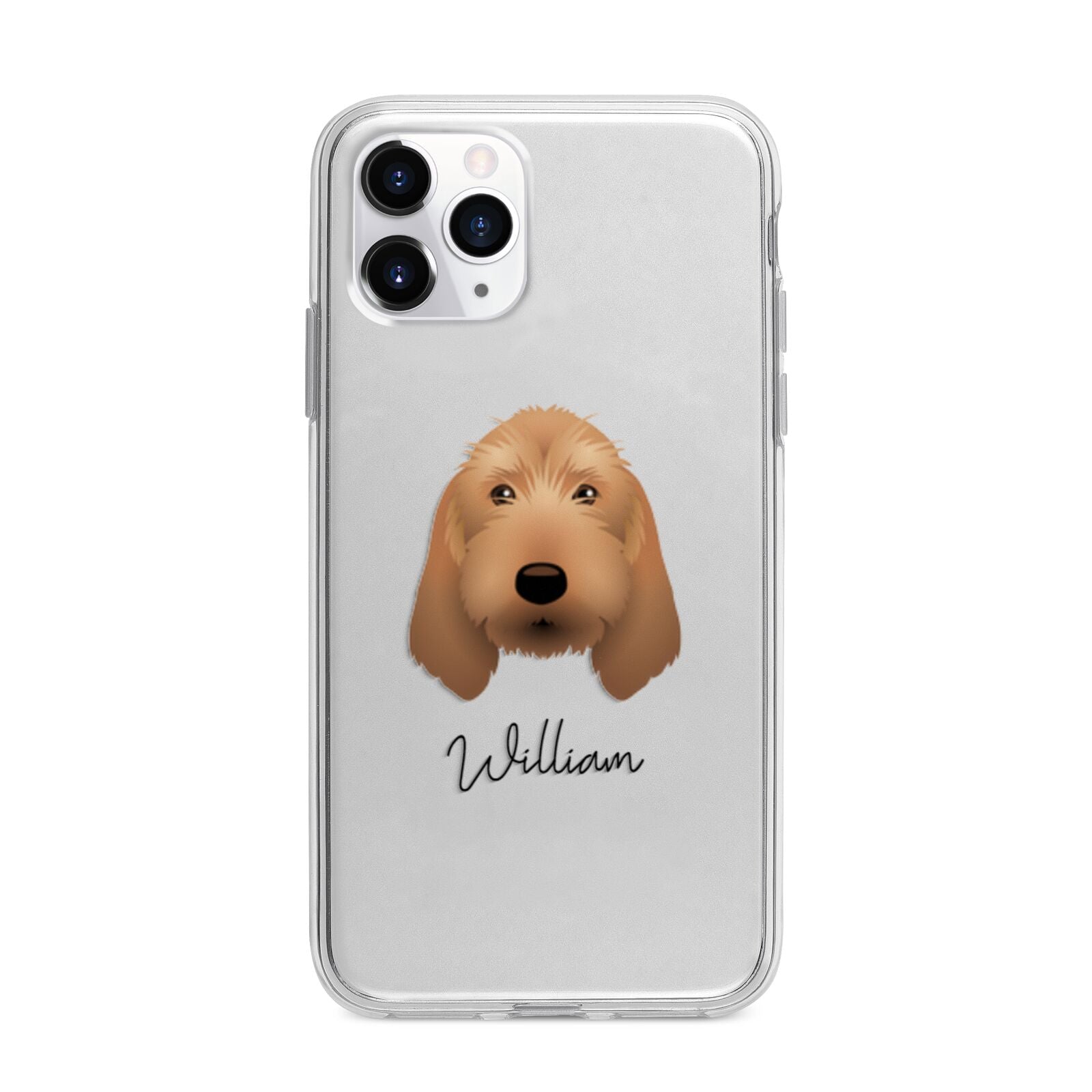 Basset Fauve De Bretagne Personalised Apple iPhone 11 Pro Max in Silver with Bumper Case