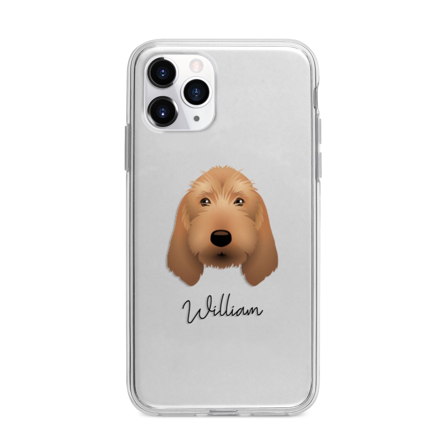 Basset Fauve De Bretagne Personalised Apple iPhone 11 Pro in Silver with Bumper Case