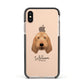 Basset Fauve De Bretagne Personalised Apple iPhone Xs Impact Case Black Edge on Gold Phone