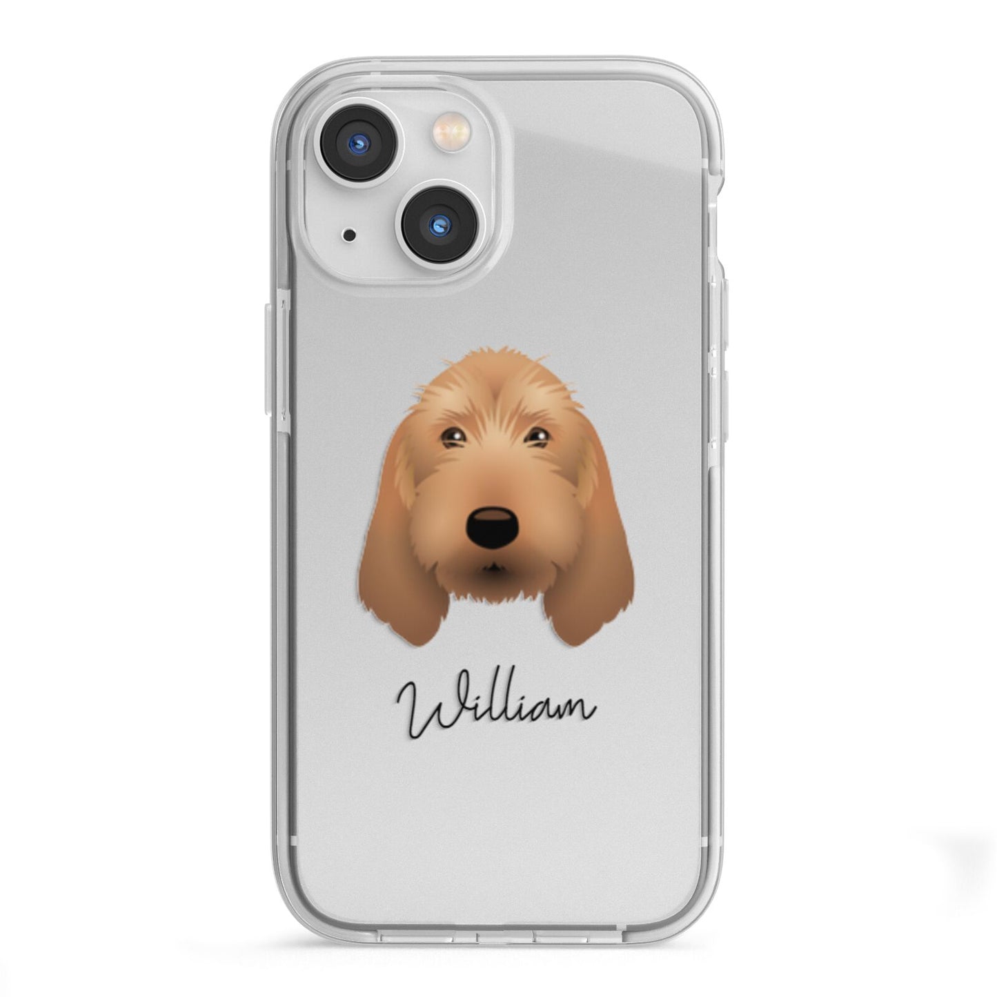 Basset Fauve De Bretagne Personalised iPhone 13 Mini TPU Impact Case with White Edges