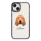 Basset Fauve De Bretagne Personalised iPhone 14 Black Impact Case on Silver phone