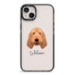 Basset Fauve De Bretagne Personalised iPhone 14 Plus Black Impact Case on Silver phone