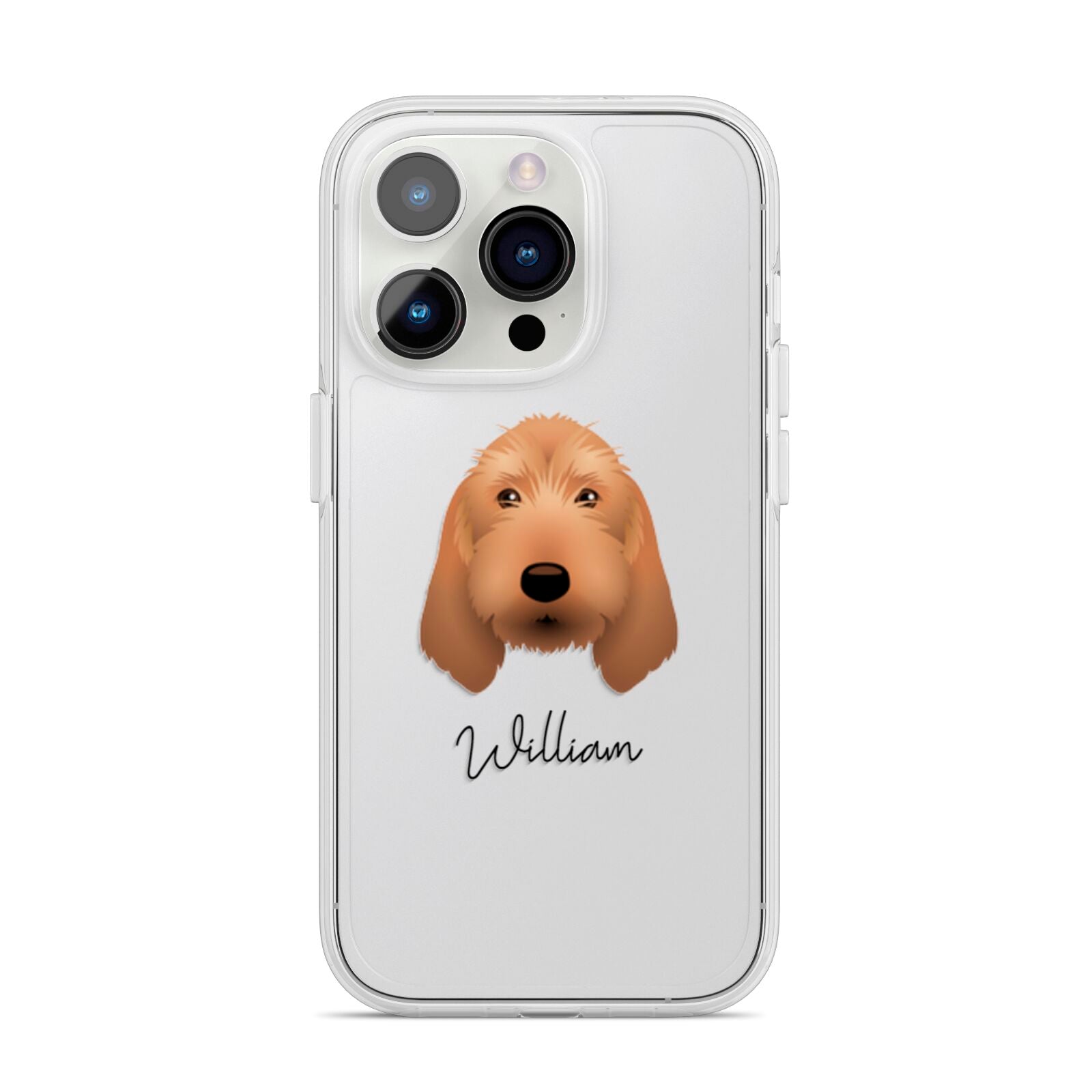 Basset Fauve De Bretagne Personalised iPhone 14 Pro Clear Tough Case Silver