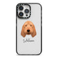 Basset Fauve De Bretagne Personalised iPhone 14 Pro Max Black Impact Case on Silver phone