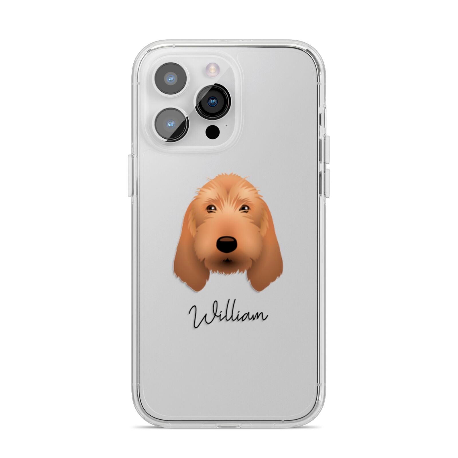 Basset Fauve De Bretagne Personalised iPhone 14 Pro Max Clear Tough Case Silver