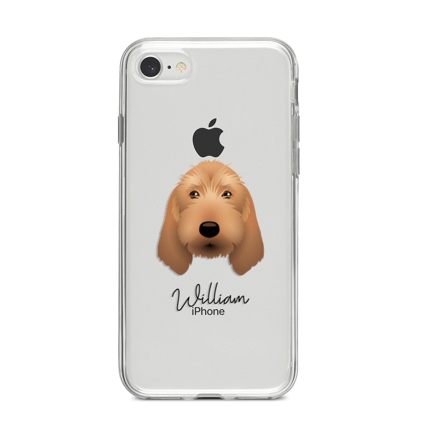 Basset Fauve De Bretagne Personalised iPhone 8 Bumper Case on Silver iPhone