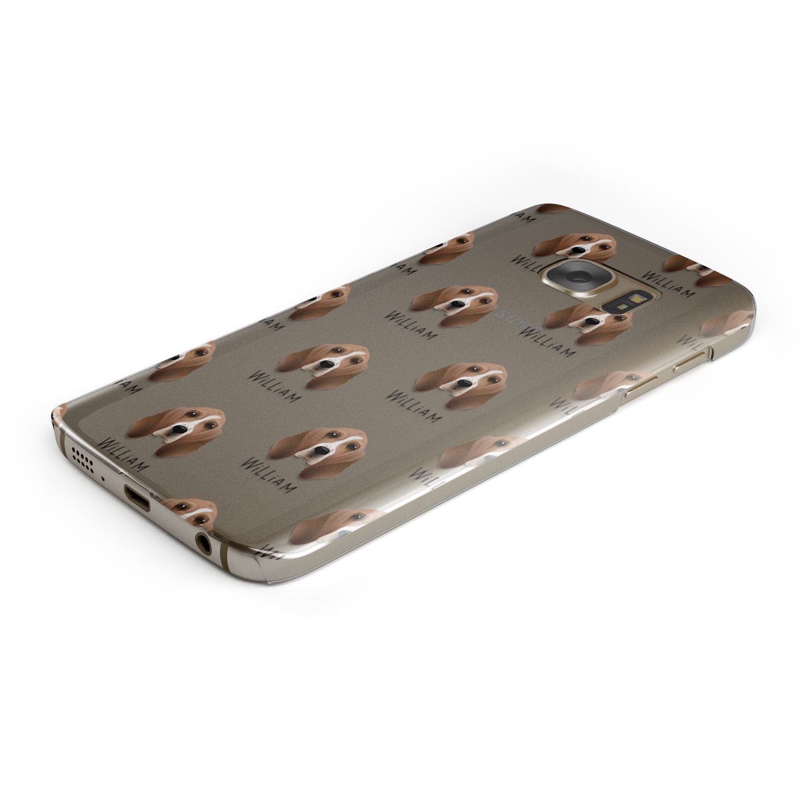 Basset Hound Icon with Name Samsung Galaxy Case Bottom Cutout