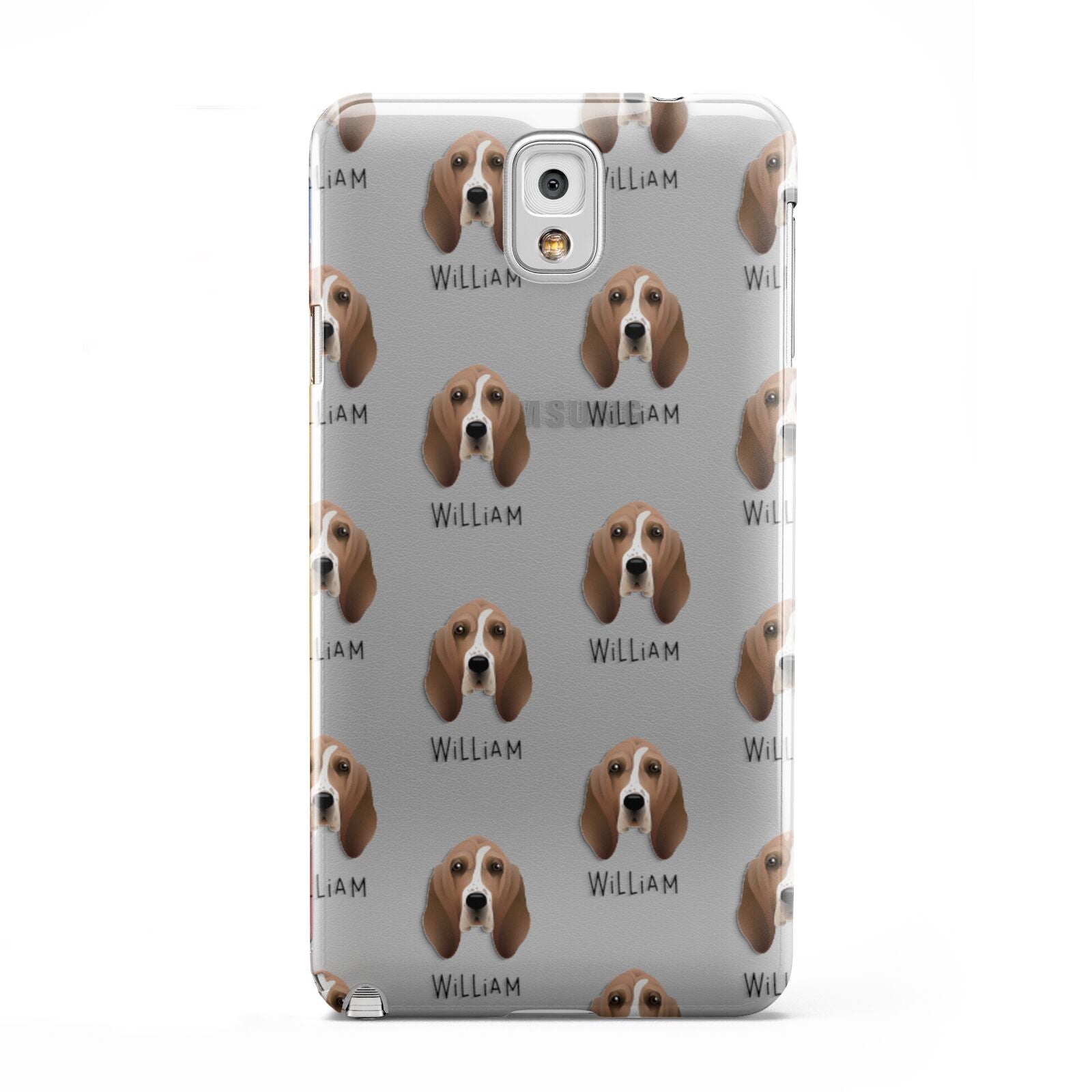 Basset Hound Icon with Name Samsung Galaxy Note 3 Case